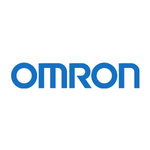 Blue Omron logo on a white background